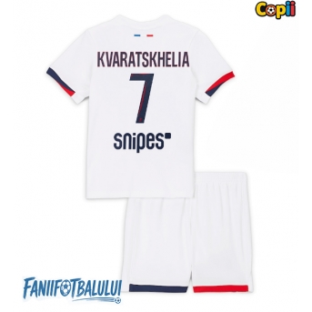 Paris Saint-Germain Khvicha Kvaratskhelia #7 Echipament de Fotbal Replică 2025-26 Copii Deplasare (+ Șorturi)